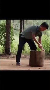 🏔️ Man Builds Hidden Mountain Cabin with Hand Tools | Primitive Survival Shelter #survival #cabin