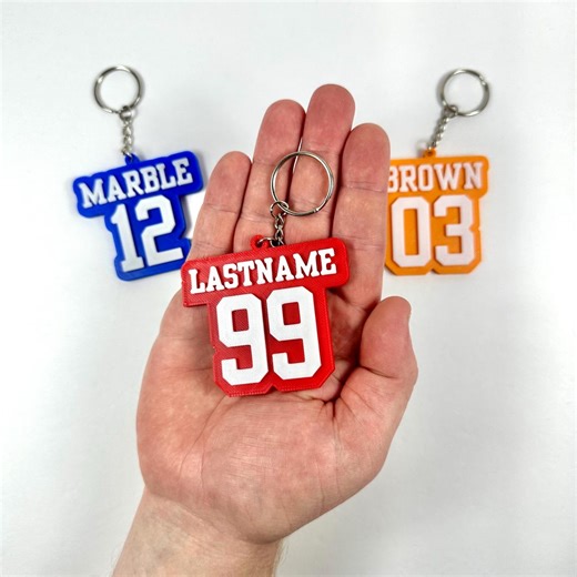 Custom 3D Printed Sports Jersey Keychain: Personalized Team Bag Tag - Etsy