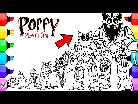 FULL EVOLUTION of CATNAP Boss from Poppy Playtime Chapter 3 Coloring pages / How to Color All Catnap