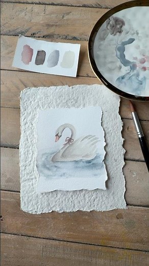 How to paint a watercolor swan - beginner friendly watercolor tutorials. #watercolortutorial