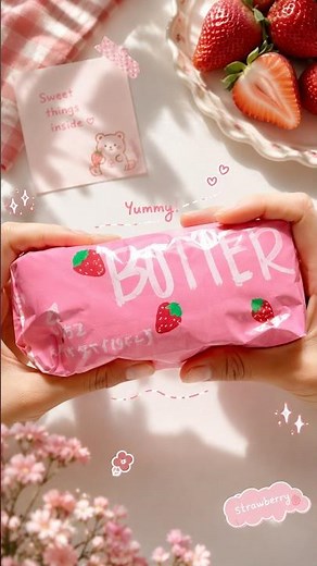 How to make a Strawberry Butter Squishy! 🍓 #diy #craft #squishy #papersquishy