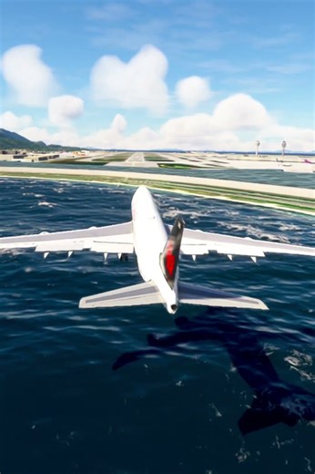 Low Whit Waters Boeing 747 Landing At Airport