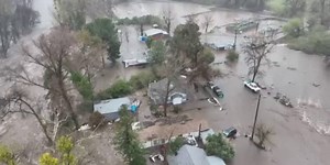 Watch: Drone video from California captures moments heavy rainfall and melting snow turn into rapids