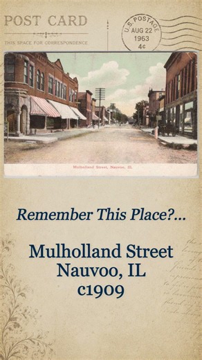 Remember This Place? Mulholland Street Nauvoo Illinois Vintage Postcard