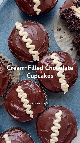 Cream-Filled Chocolate Cupcakes | Sally's Baking