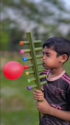 Bamboo and cute colourful balloon big toy #diy #art
