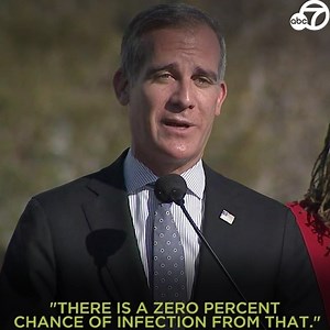Los Angeles Mayor Eric Garcetti pushed back any suggestion that he endangered anyone by briefly slipping off his mask at the game, while, by his account, holding his breath. https://abc7.la/34sEFdu | ABC7