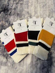 Retro Striped Cotton Crew Socks: Unisex Comfort Wear - Etsy