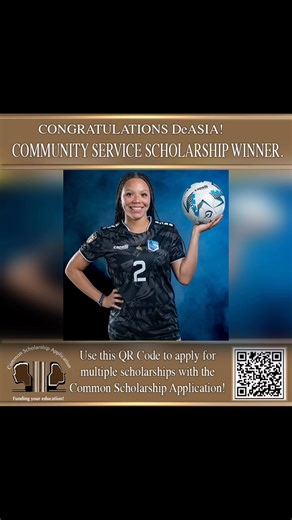 Please join us in CONGRATULATING DeASIA! She is the Community Service Scholarship Winner, sponsored by the Common Scholarship Application (CSA). Students can complete one application to apply for multiple scholarships at https://commonscholarshipapplication.com. #Scholarship #ScholarshipWinner #ClassOf2026 #CommunityService #CommonScholarshipApplication | Common Black College Application
