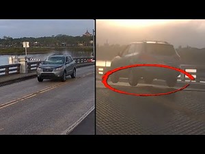 SUV Jumps Open Drawbridge in Daytona Beach, Florida