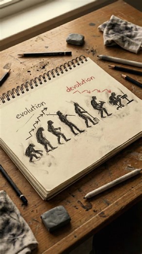 V O N Ξ on Instagram: "𝐄𝐯𝐨𝐥𝐮𝐭𝐢𝐨𝐧 or 𝐝𝐞𝐯𝐨𝐥𝐮𝐭𝐢𝐨𝐧 ?🤔 . . From standing tall to sitting still — this sketch quietly questions our modern progress. Are we truly evolving, or slowly trading strength, focus, and movement for comfort and screens? A simple charcoal concept showing how technology can shape human behavior over time. Deep, minimal, and thought-provoking. #evolution #devolution #conceptart #deepmeaning #fyppppppppppppppppppppppppppppppppppppppppppppppppppppppppppppppppppp