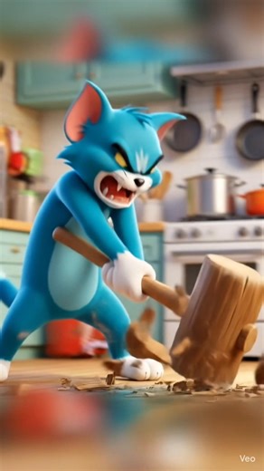 Cat vs Mouse: The Giant Hammer Trap! 🤣 (3D Funny Cartoon)#Shorts #Funny #3DAnimation