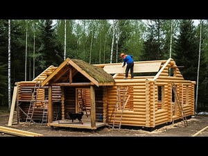 Building a Log Cabin from Start to Finish all stages of construction