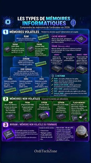 Les principaux types de mémoire informatique expliqués simplement