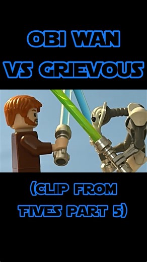 Obi wan vs grievous clip #starwars #lightsaber #lego #obiwankenobi #viralvideo #legostopmotion