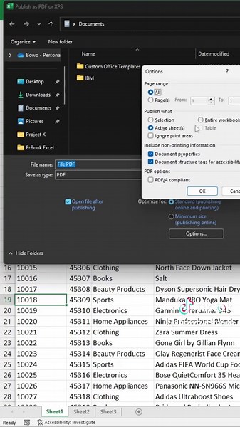 Convert banyak Sheet di Excel menjadi satu file PDF!
