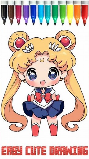 How to Draw Sailor Moon – Cute and Easy Drawing #shorts #SailorMoon #AnimeDrawing #HowToDraw