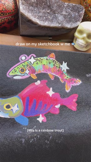 fishy -#acrylicpaintmarkers #fish #fishart #trout ##sketchbook | art