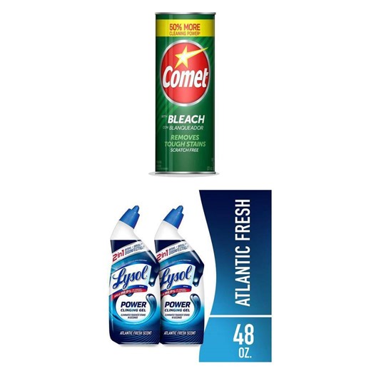 Power Atlantic Toilet Cleaner Gel, 24 oz. (2-Pack), 21 oz. All Purpose Powder Cleaner with Bleach - The Home Depot