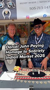 Silversmith Daniel John (Diné) and his piece “Knowledge of 11” at @santafeindianmarket 2025. @djstoy_86 #danieljohn #navajojewelry #silversmith #sober #sobriety #nativeamericanart #santafeindianmarket #marksublette #medicinemangallery | Mark Sublette Medicine Man Gallery
