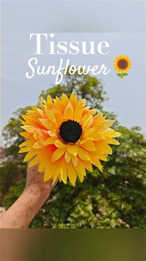 DIY Realistic Sunflower with Tissue Paper | Step-by-Step Tutorial #Shorts #Craft #Sunflower