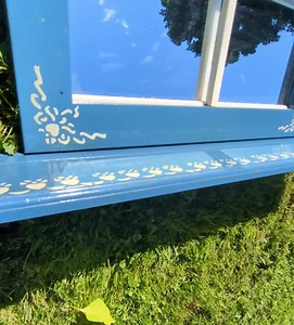 Vintage Window Mirror Shelf Blue White Wooden Wall Hanging Farmhouse Primitive Rustic Country Decor - Etsy