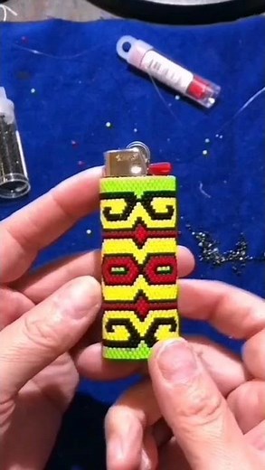 Brick Stitch Beaded Lighter Case