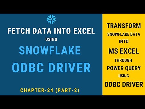 Microsoft Excel & Snowflake ODBC Driver | Chapter-24 Part-2 | Snowflake Hands-on Tutorial