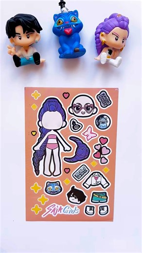 K-pop demon hunters x Sticker book x Paper DIY #sticker #diy #papercraft #paper #kpop #shortsviral