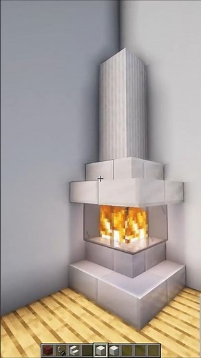 The Cleanest Modern Fireplace in Minecraft 🔥 #minecraft