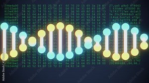 DNA spiral shape molecule decoding on lcd screen seamless loop animation background new quality beautiful natural health cool nice stock 4k video footage