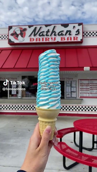 Soft serve stand with $4.40 LARGE cones! So yum 😍🍦 #icecream #softserve #nathansdairybar #nathans #nathansdairy #manassas #manassasva #virginia #va #dmv #suportlocal #cone #dessert #fyp