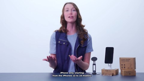 COOPER Mag360, Desktop MagSafe Stand for iPhone 17 Pro Max (16/15/14/13/12), Magnetic Phone Holder for Desk, 360° Rotating, Height Adjustable, Magnetic Phone Stand for Desk, with Metal Ring (Black)