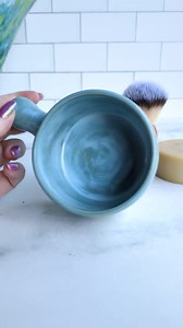 Handmade Ceramic Shave Mug: Turquoise Stoneware Shaving Cup - Etsy