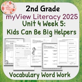 2nd Grade My View Literacy 2025 4.5 Kids Can Be Big Helpers VOCAB WORK
