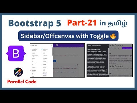 How to Create Sidebar with Toggle using Offcanvas in Bootstrap 5 | Tamil Tutorial | Part 21