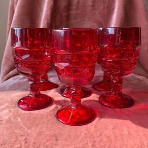 Vintage Viking Georgian Ruby Red Wine Glass Goblets | Sold Individually | MINT Condition! | 5 Available - Etsy