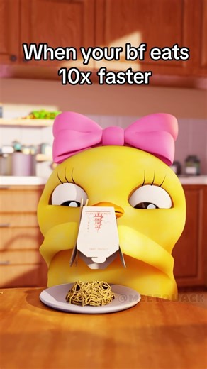 Quack vs Takeout 😂 . . *Repost* funny #relatable #lola #cute #meetquack #relationships #fyp #animation #nouns #takeout | Meetquack