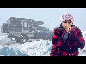 Cozy Winter Camping in a 4x4 Truck Camper