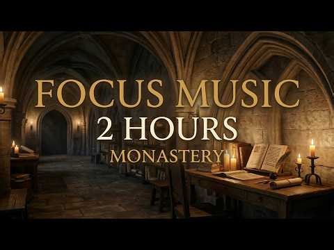 2 Hour Focus Music | Celtic Monastery Candlelight for Calm Productivity