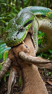 snake eating goat😱aigenerated#animals #aivfx#aishorts