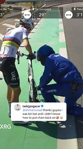 1.8M views · 16K reactions | Tadej Pogacar gives thanks to Shimano Road after they helped him reattach his chain  | TNT Sports | Facebook