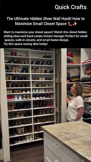 The Ultimate Hidden Shoe Wall Hack! How to Maximize Small Closet Space 👠✨#shorts