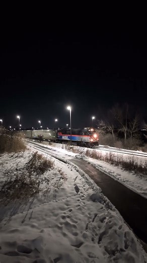 metra train on giant snow mountain! #train #metra