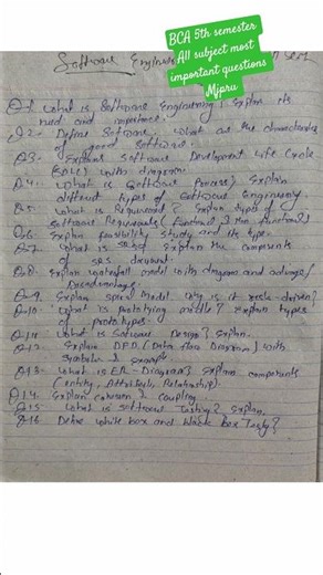 BCA 5th semester most important questions All subject mjpru university 2025