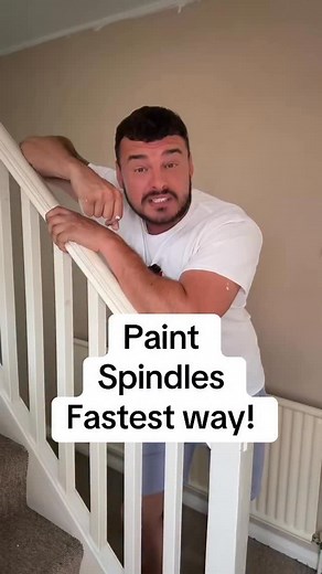 How to paint spindles the fastest way! #spindles #DIY #decorating #fast | Kris Fox Devos