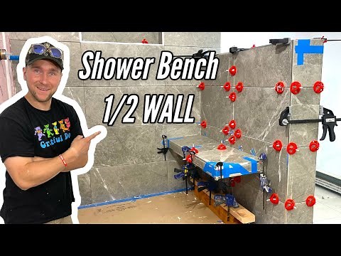 TILE A SHOWER BENCH - TILE A HALF WALL - WINNI Vlog 016