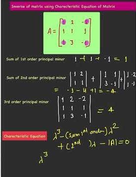 # inverse of a 3x3 matrix using Cayley Hamilton theorem