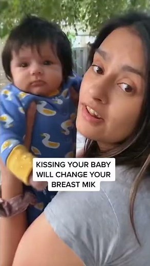 Kissing your baby changes your milk @shrads #breastfeeding