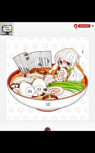 Mukbang Coloring I Anime Coloring | Funny Colors #short #viral